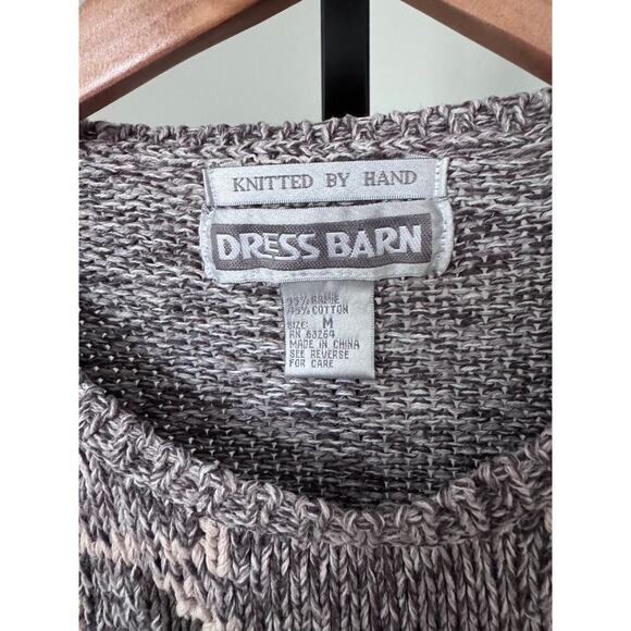 Dress Barn Womens Hand Knitted Gray Floral‎ Sweater - Picture 3 of 4